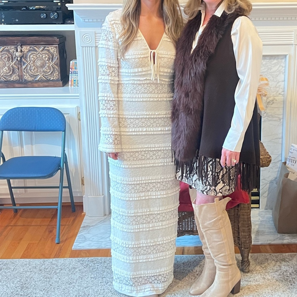 Elegant Ivory Textured Dress